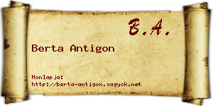Berta Antigon névjegykártya